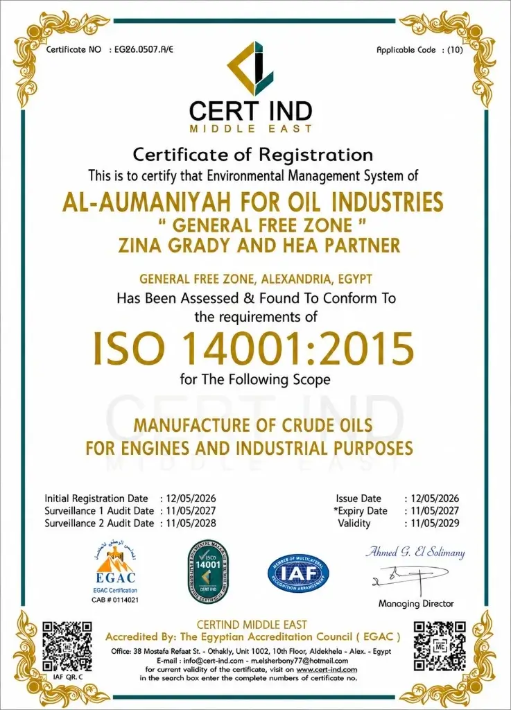 ISO 14001:2015 Certificate